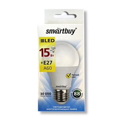   (LED) Smartbuy A60 15W/3000K/E27