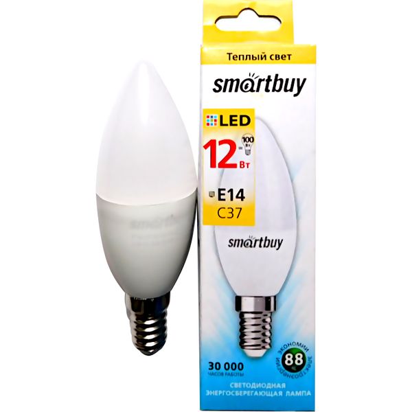   (LED) Smartbuy C37 12W/3000K/E14