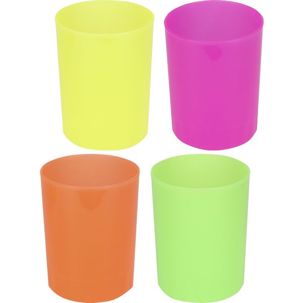 Стакан-органайзер Prof-Press Флуоресцентный, пластиковый, круглый, 90*70*70 мм, 4 дизайна   Акция