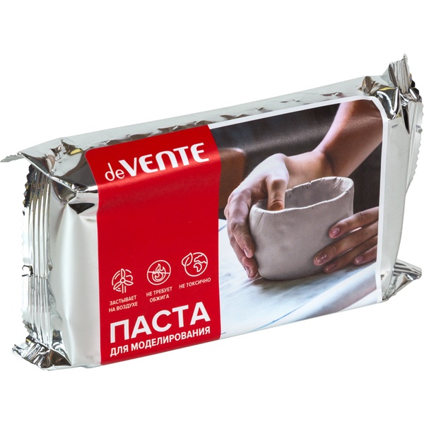 Паста для моделирования deVENTE Hobby creative, самозатвердевающая, 500 г, белая (флоупак)
