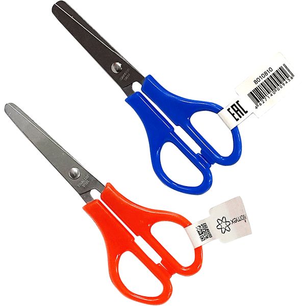 Ножницы детские 130 мм, симметричные, пластик. ручки, Attomex_4 дизайна