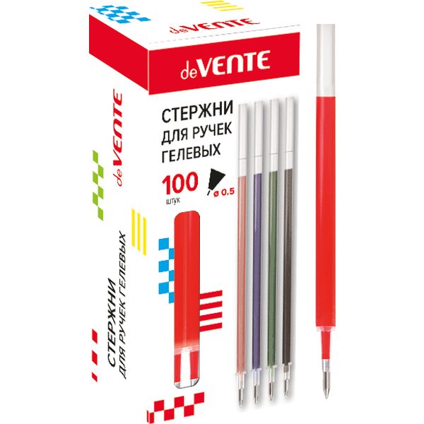 Стержень гелевый красный, 130 мм, 0.5 мм, н-к Standard, защит. колпачок, deVENTE Стержень гелевый красный, 130 мм, 0.5 мм, н-к Standard, защит. колпачок, deVENTE