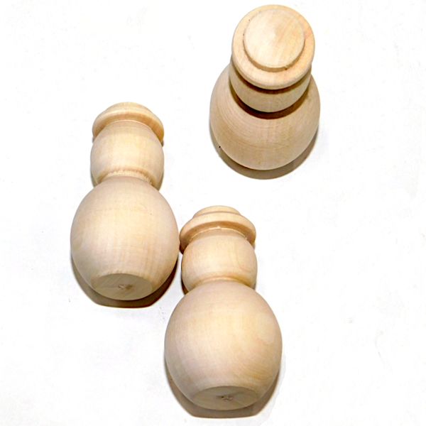 Заготовка для декорирования "Снеговик", деревянная, h=50 мм, Ø30 мм (1 шт.)