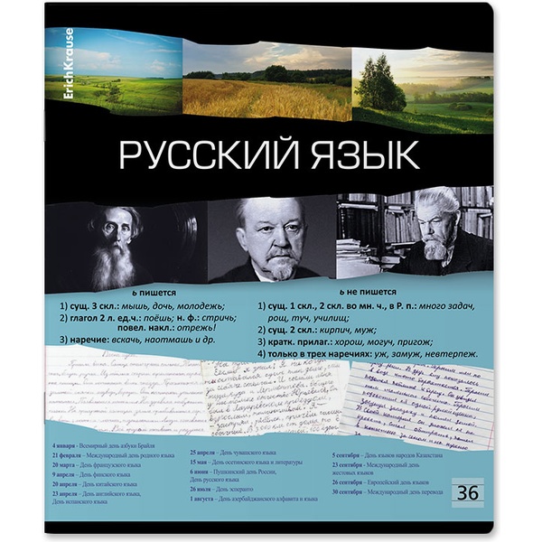 Тетрадь предметная А5, 36 л., линия, 60 г/м², ErichKrause Timeline_Русский язык Акция!