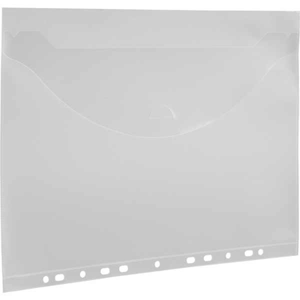 Папка-конверт на вырубной застежке, А4, PP 150 мкм, прозрачная, перфорир. корешок, BRAUBERG (10 шт.)  Акция!!!