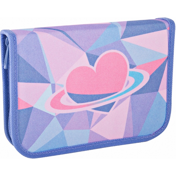 Пенал 1 отд., на молнии, 200*140*38 мм, текстиль, откид. планка, Tiger Family Icy Heart  Акция!