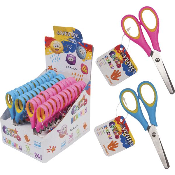 Ножницы детские ДЛЯ ЛЕВШЕЙ 124 мм, симметричные, прорезин. ручки, deVENTE Cosmo Left_2 дизайна