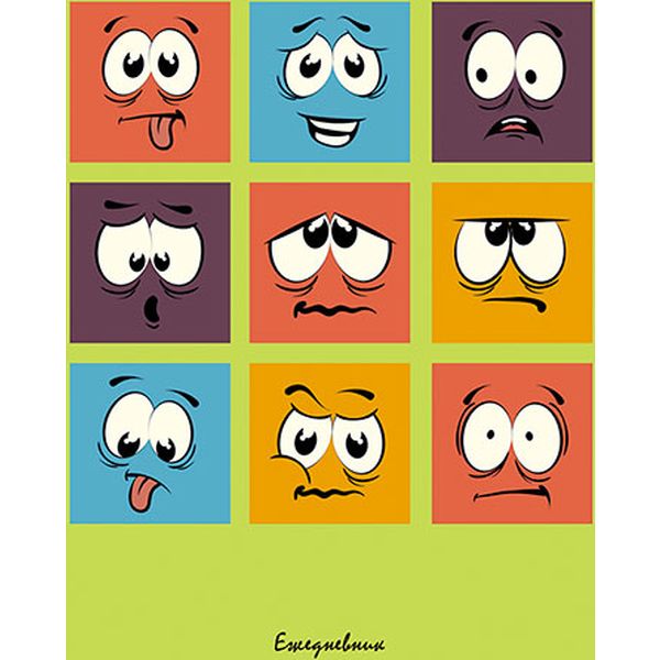 Ежедневник недатированный, А6, 80 л., 65 г/м2, 7БЦ, глянц. лам., Plano Эмоции  Акция!