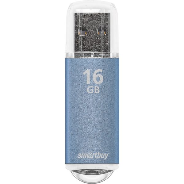Флеш-накопитель USB 2.0, 16 ГБ, Smartbuy V-Cut_сверкающий синий
