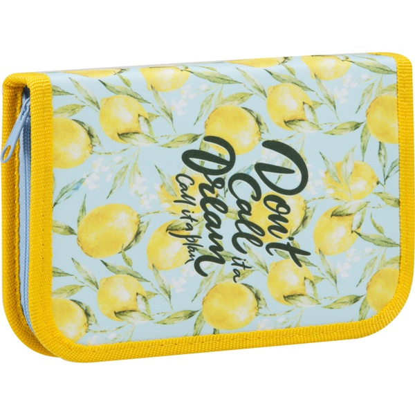 Пенал 1 отд., на молнии, 190*130*28 мм, текстиль, откидная планка, ArtSpace Lemon dream Акция!