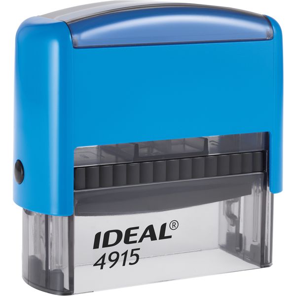 Оснастка для штампа автомат., оттиск 70*25 мм, пласт. корпус_синий, IDEAL P2