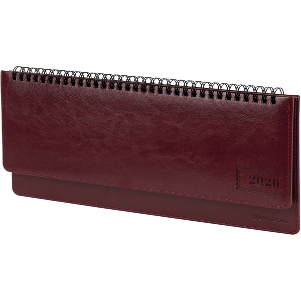 Планинг 2026 г, 305*140, 60 л., 70 г/м², 7А, и/к, гребень, BRAUBERG Imperial_бордовый