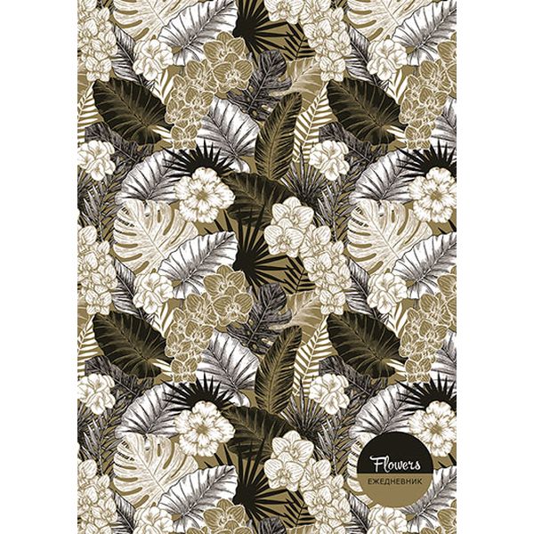Ежедневник недатированный, А5, 128 л., 65 г/м2, 7БЦ, глянц. лам., Plano Белые цветы  Акция!
