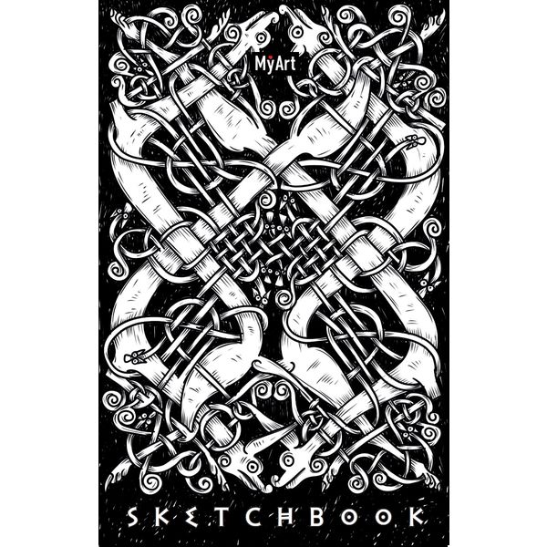 Скетчбук B6, на склейке, 64 л., бел. блок 120 г/м², MyArt Кельтские мотивы_Орнамент   Акция!