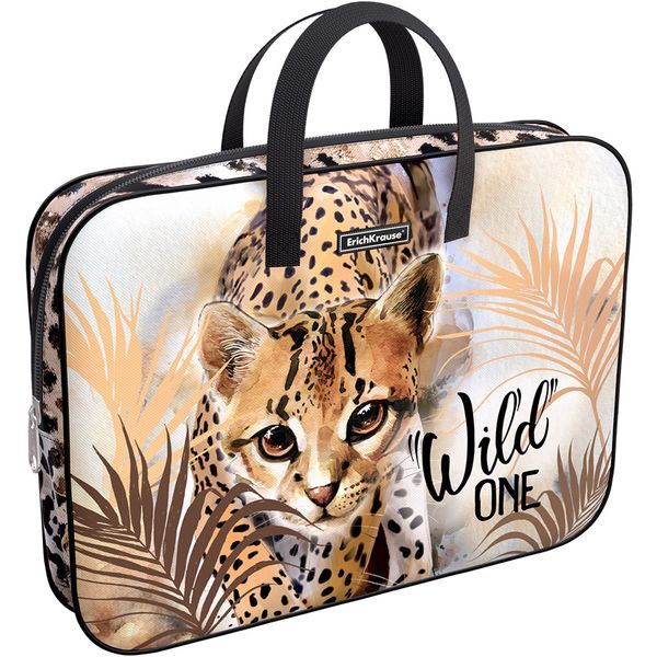 Папка-портфель А4+, текстильная, на молнии, 1 отд., внутр. карман, ErichKrause Wild Cat Папка-портфель А4+, текстильная, на молнии, 1 отд., внутр. карман, ErichKrause Wild Cat