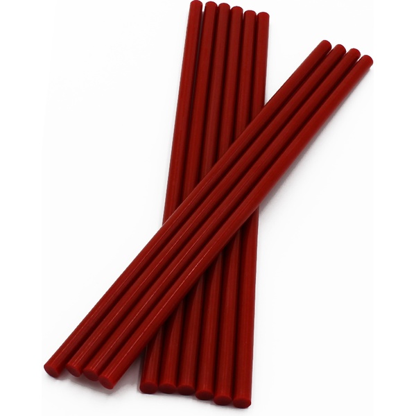 Стержень клеевой к термопистолету, Ø7 мм, длина 250 мм, красный, VIKEY (1 шт)