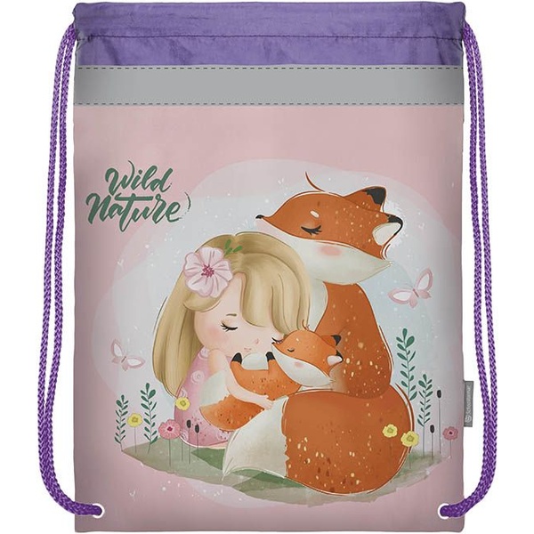 Сумка для сменной обуви SCHOOLFORMAT Милые зверята, 42*34 см, светоотр. полоса  Акция!