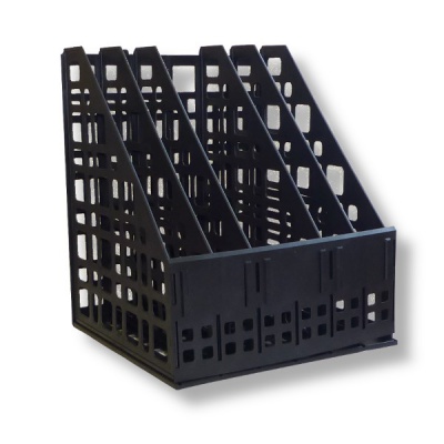 Лоток для бумаг вертикальный, 5 секций (245 мм), пластик., сборно-разборн., черный, СТАММ