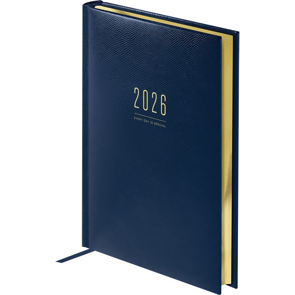 Ежедневник 2026, А4, 176 л., 70 г/м², тв. перепл., и/к, BG "Dallas. Blue", синий, фольгированный срез
