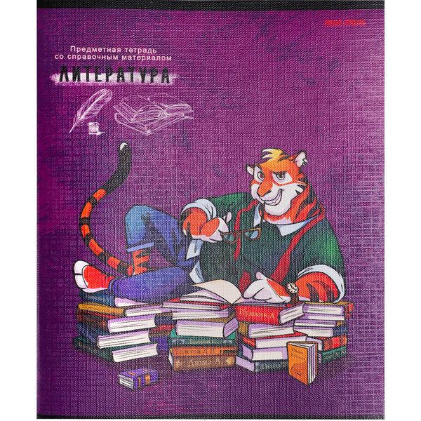 Тетрадь предметная А5, 48 л., линия, 60 г/м², тисн. "лен", Prof-Press Urban friends_Литература