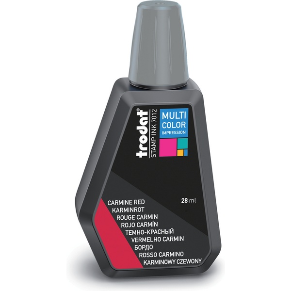 Краска штемпельная TRODAT Multi Color, 28 мл, на водной основе, темно-красная Краска штемпельная TRODAT Multi Color, 28 мл, на водной основе, темно-красная