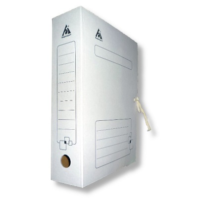 АРХИВ. КОРОБ А4 75 ММ НА ЗАВЯЗКАХ белый BURO