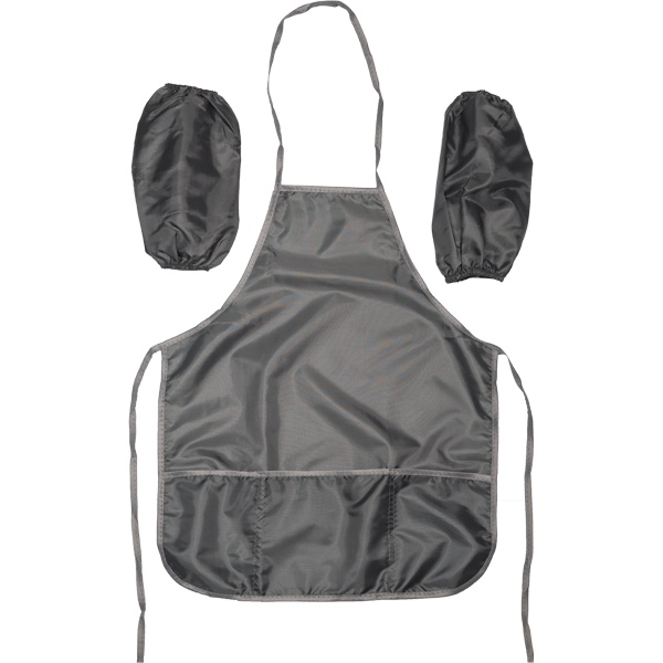 Фартук для труда + нарукавники, р-р M, водоот. полиэстер, серый, deVENTE