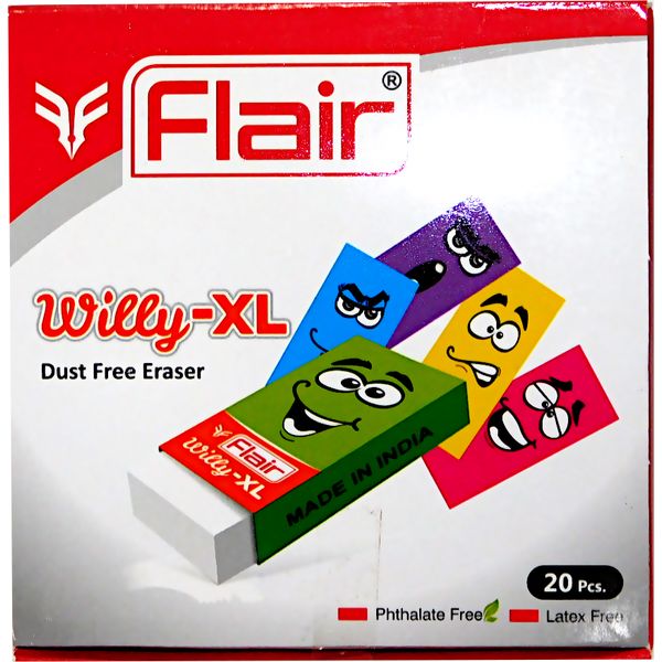 Ластик Flair Willy neon, PVC, прямоугольный, 60*20*10 мм, картон. держатель, белый Ластик Flair Willy neon, PVC, прямоугольный, 60*20*10 мм, картон. держатель, белый