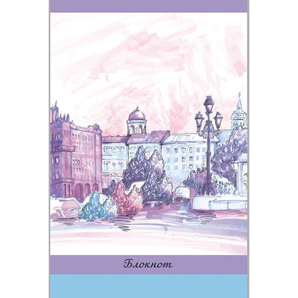 Блокнот на скобе А6, 32 л., клетка, 60 г/м2, вд-лак, PLANO Город   Акция!
