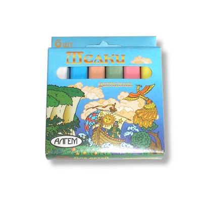 Мелки цветные, квадратные, 6 шт/6 цв., АЛГЕМ Детские