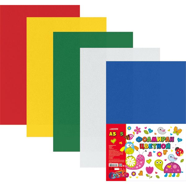 Фоамиран 2 мм, А3, 5 л., 5 цв., в п/п, deVENTE Cosmo Акция!