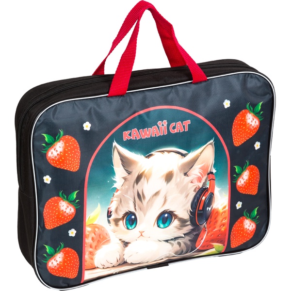 Папка-портфель А4, текстильная, на молнии, 1 отд., внутр. карман., Attomex Kawaii Cat* Папка-портфель А4, текстильная, на молнии, 1 отд., внутр. карман., Attomex Kawaii Cat*