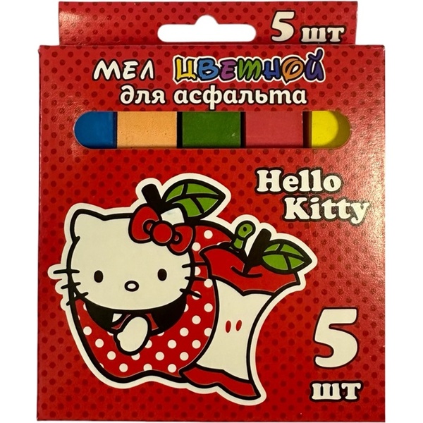 Мелки цветные для асфальта, квадратные JUMBO, 5 шт/5 цв., CENTRUM Hello Kitty
