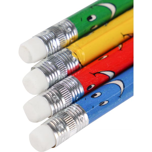 Карандаш чернографитный с ластиком, HB, деревянный, круглый, незаточенный, 4 дизайна, Legend Улыбка Карандаш чернографитный с ластиком, HB, деревянный, круглый, незаточенный, 4 дизайна, Legend Улыбка