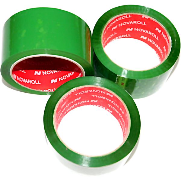 Лента клейкая упаковочная 48 мм * 66 м, BOPP 43 мкм, зеленая, Nova Roll 204