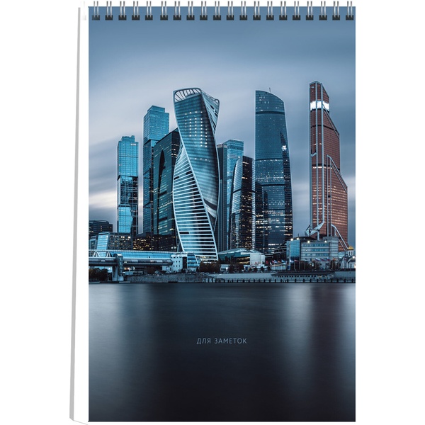 Блокнот на гребне А5, 80 л., клетка, 60 г/м², глянц. лам., Listoff Москва