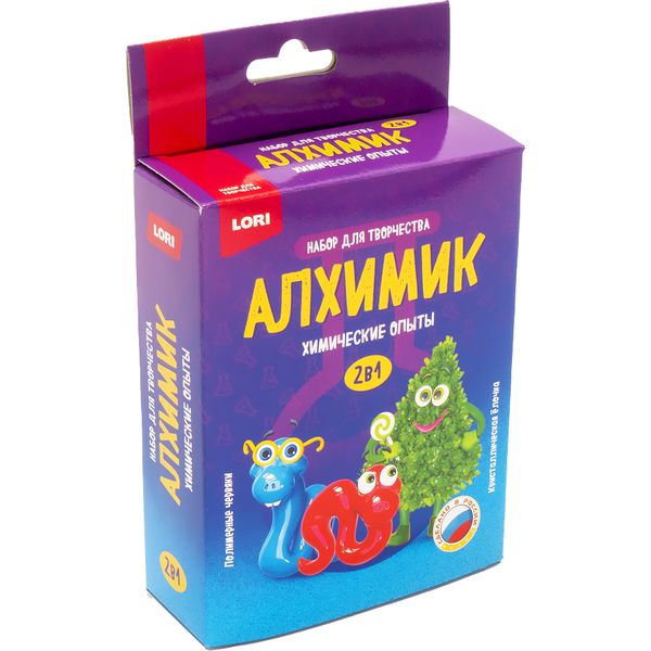 Набор для экспериментов  Химические опыты 2 в 1 Полимерные червяки и Кристаллическая ёлочка Акция!