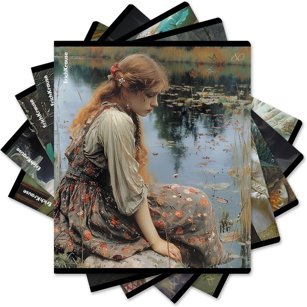 Тетрадь А5, клетка, 80 л., на скобе, 60 г/м², ErichKrause Russian Tales_MIX-PACK