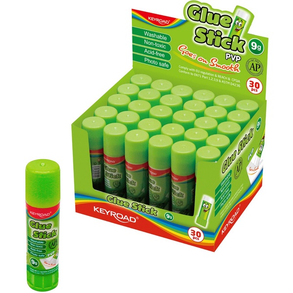 Клей-карандаш 9 г, PVP основа, KEYROAD GLue Stic  АКЦИЯ!!!
