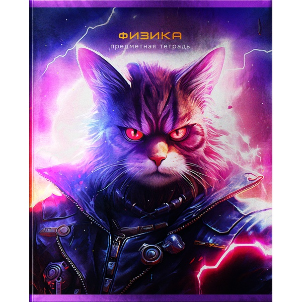 Тетрадь предметная А5, 48 л., клетка, 60 г/м², металлиз., BG Мир будущего_Физика  Акция!