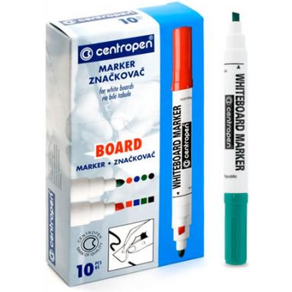 Маркер для м/м доски, зеленый, клиновидный, 1-4.5 мм, Centropen  Акция!