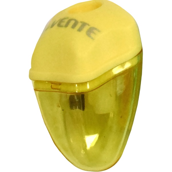 Точилка пластиковая, 1 отв., контейнер, deVENTE Pastel_желтая