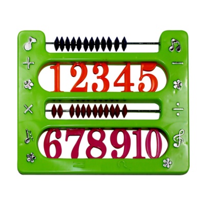 Счеты детские с подставкой, 2 числовых ряда по 12 костяшек, пластиковые, ассорти, J.Otten. Цифры Акция!