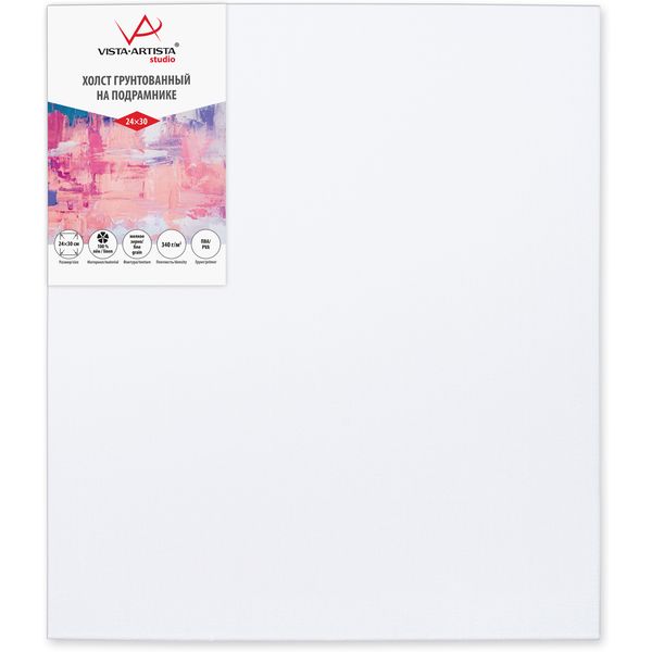 Холст на подрамнике грунтованный, 24*30 см, 100% лен, м/зерно, 340 г/м², VISTA-ARTISTA Переславский Холст на подрамнике грунтованный, 24*30 см, 100% лен, м/зерно, 340 г/м², VISTA-ARTISTA Переславский