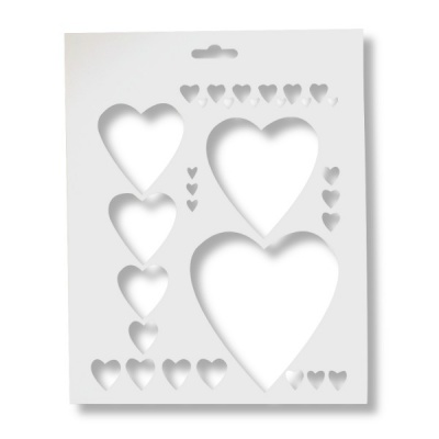 Трафарет пластиковый 25,5х20,5см сердца Акция!