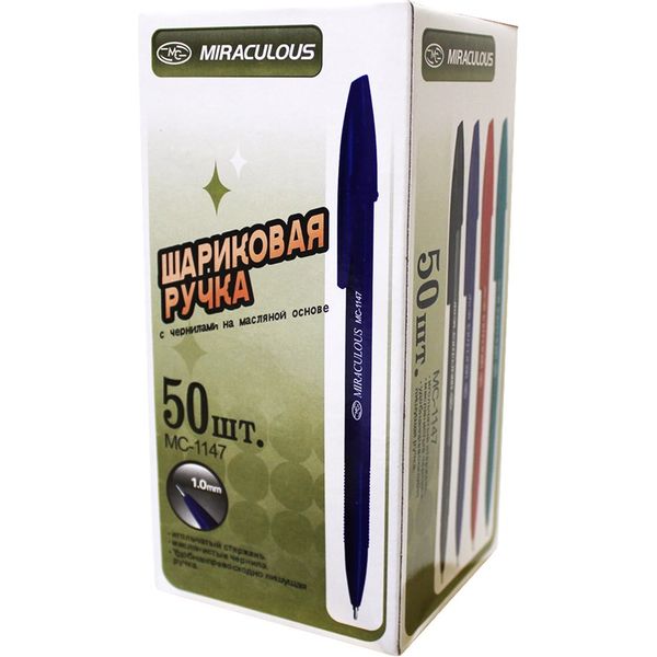 Ручка шариковая синяя, 1.0 мм, узел-игла, шестигранная, грип, MIRACULOUS Ручка шариковая синяя, 1.0 мм, узел-игла, шестигранная, грип, MIRACULOUS