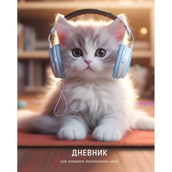 Дневник для музыкальной школы, А5, 48 л., 70 г/м², 7БЦ, мат. лам., тисн. фольгой, Listoff Дизайн 2