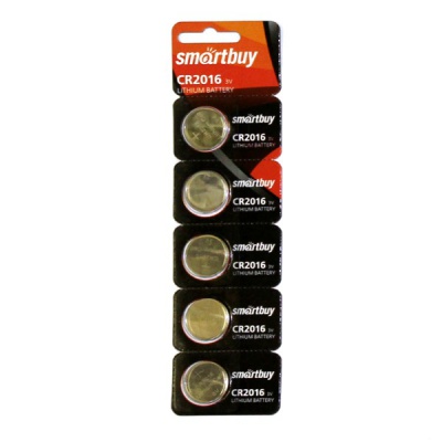 Батарейка CR2016, 3.0 V, Smartbuy Lithium Батарейка CR2016, 3.0 V, Smartbuy Lithium