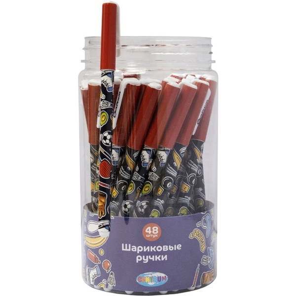 Ручка шариковая, синяя, 0.7 мм, круг. корпус, CENTRUM Спорт Акция!