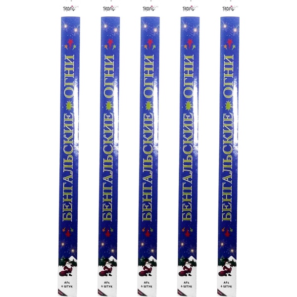 Свеча бенгальская 700 Tropic, серебристые искры (6 шт.)